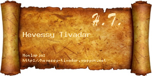 Hevessy Tivadar névjegykártya